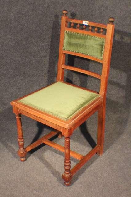 Stuhl, Gründerzeit um 1900, Eiche neu gepolstert, wohnfertig restauriert #2178