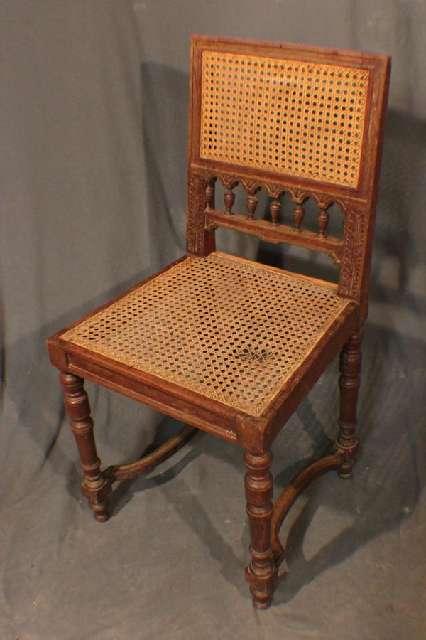 Stuhl, Gründerzeit um 1890, bürgerlicher Geflechtstuhl, Nussbaum #2535