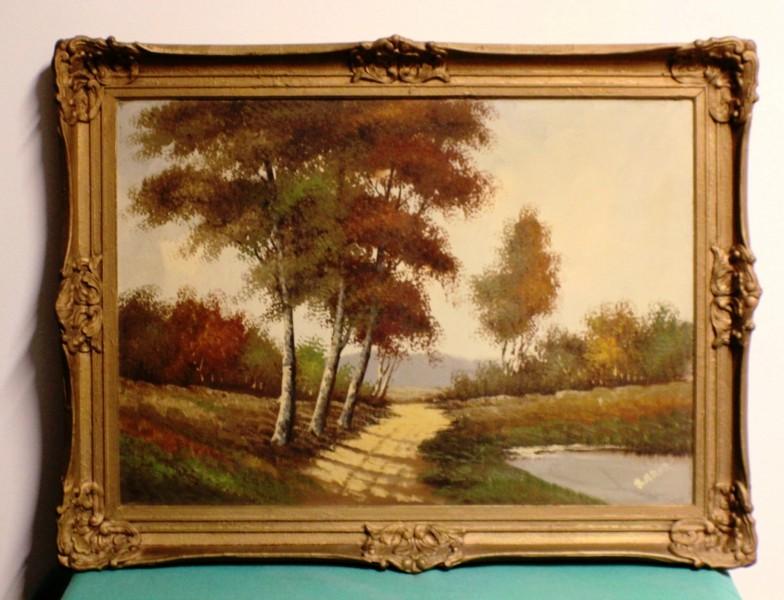 Bild, Landschaft, Ölgemälde, Leinwand, Impressionismus, Signatur J. Artz #1565