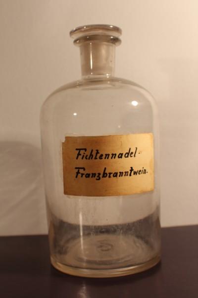 Apothekenflasche, Glasflasche, Vorratsglas, Laborglas mit Glasstopfen, Vintage #6286
