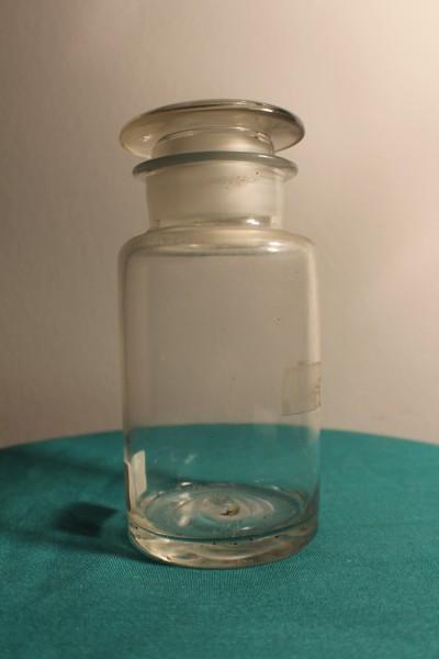 Apothekenflasche, Glasflasche, Vorratsglas, Laborglas mit Glasstopfen, Vintage #6288