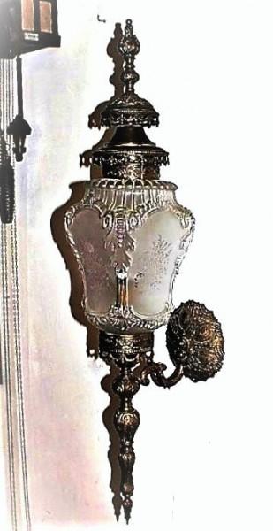 Wandlampe, Fassadenlampe, Nostalgie, Kutschenlampe, Messing #1609