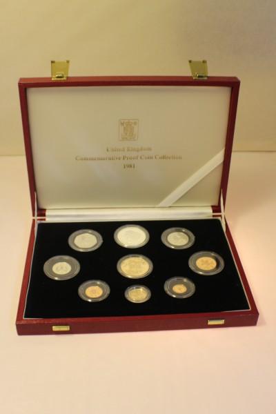 Münzen Set 9 Stück, UK Kollektion 1981, Pound, Sovereign, Crown, New Pence #3178