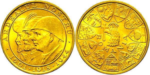 Münze 20 Lei, Rumänien 1944, Silber 900 #3154 2506