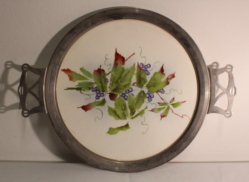 Tortenplatte, Teller, Kuchen, Keramik, Obstschale, Deko, Vintage, Jugendstil #1575   
