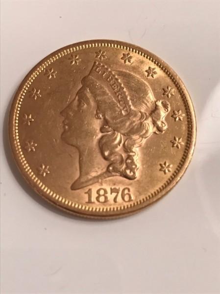 Münze 20 Dollar USA 1876 Gold Kopf Liberty/Double Eagle #3169  2404