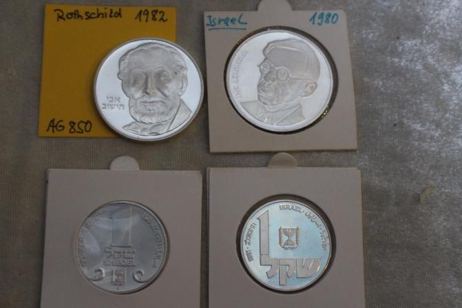 Münze 10 25 1 3 5 Sheqel ISRAEL, Konvolut 51 Stück, 1982 Rothschild, Silber #3245
