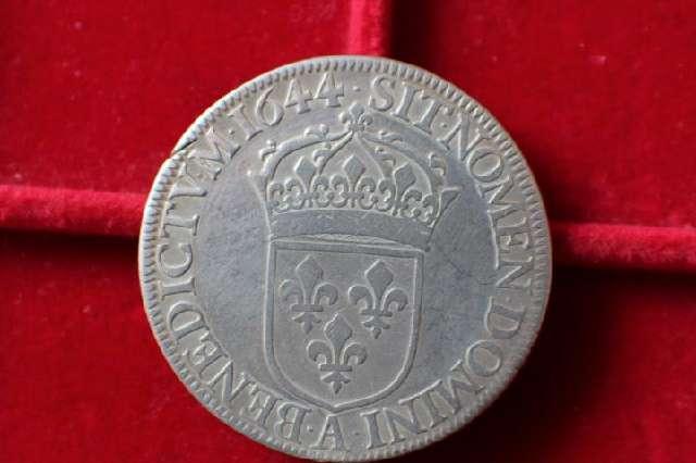 Münze 1644 SIT NOMEN DOMINI V BENEDICT VM - LVD XIIIID G FR ET NAV FRANKREICH #3005