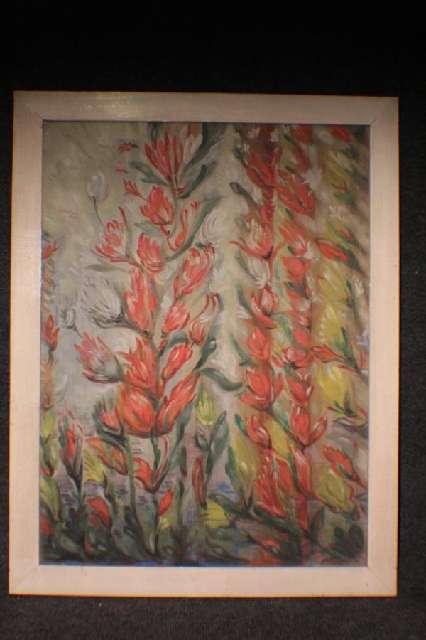 Bild, Blumen, Ölgemälde auf Leinwand, signiert AN um 20. Jh. #4161