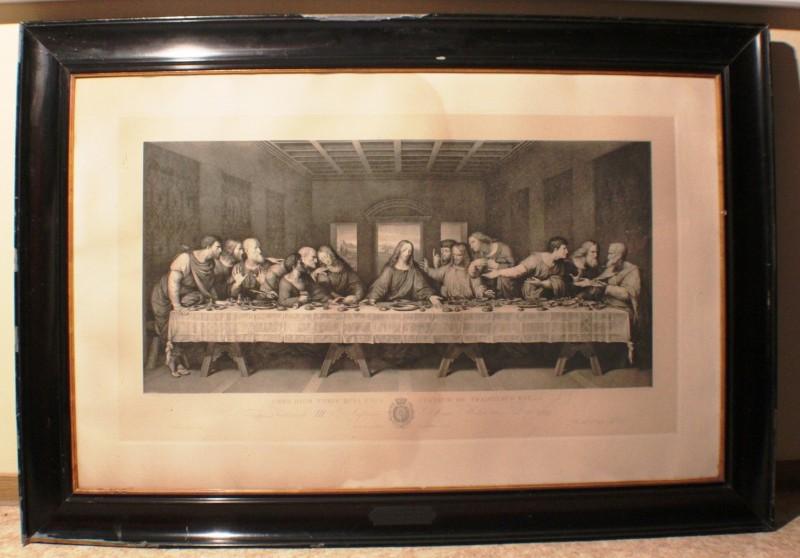 Bild, Druck nach Kupferstich Grünberg, Abendmahl daVinci, Matteini, Kreuzigung Jesus #1546