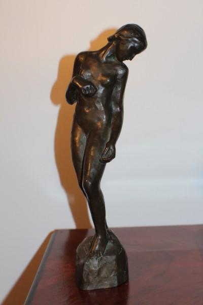Skulptur, Nymphe, Akt, weiblich Kunst, Bronzeguß, 20. Jh., Deko #5230