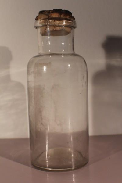 Apothekenflasche, Glasflasche, Vorratsglas, Laborglas mit Glasstopfen, Vintage #6290