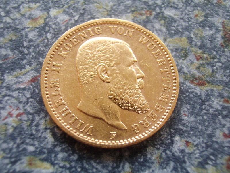 Münze 20 Mark Gold Deutsches Reich 1897, Württemberg, Wilhelm II König #3128 2404