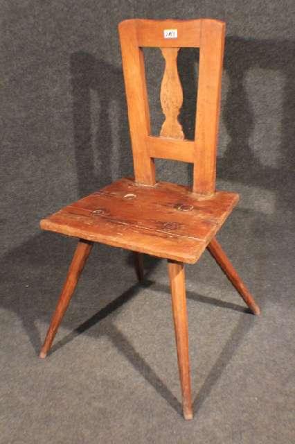Stuhl, Biedermeier um 1850, Brettstuhl, Eiche, wohnfertig restauriert #2153
