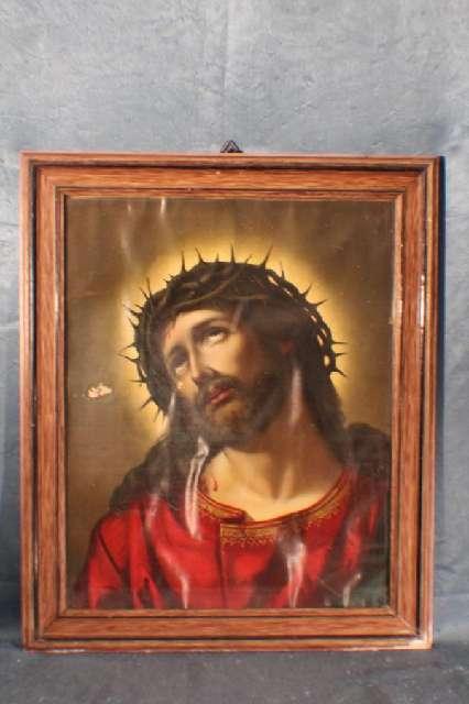 Bild, Christus mit Dornenkrone, Lithographie um 19. Jh. #4172