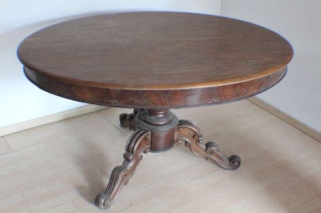 Tisch oval, Biedermeier Louis Philippe Gründerzeit Nussbaum 136 cm #4658